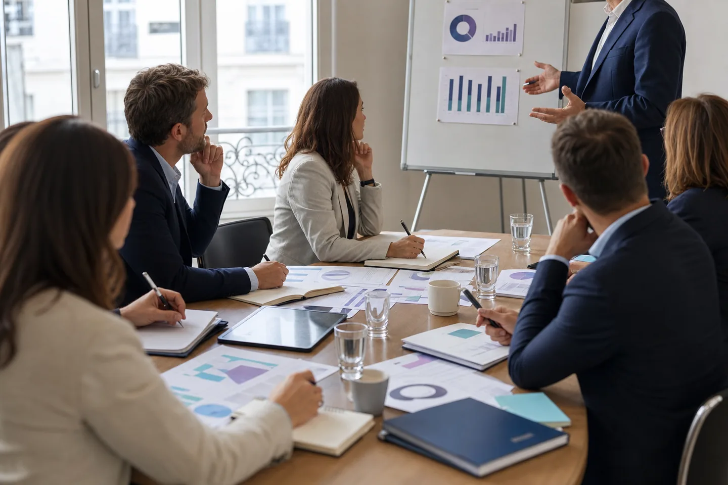 Finance training workshop with analysis materials